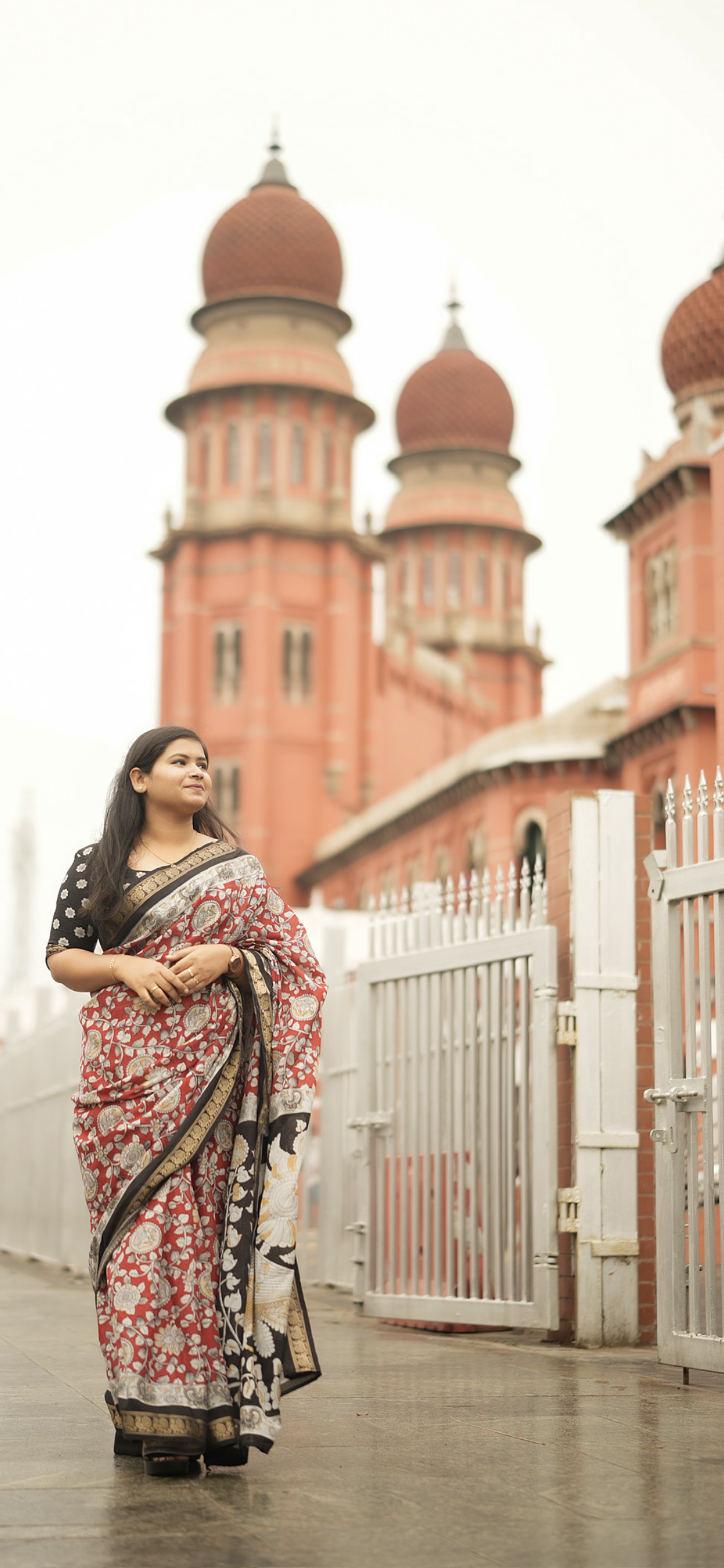 Madras Rani - Red Kalamkari Saree