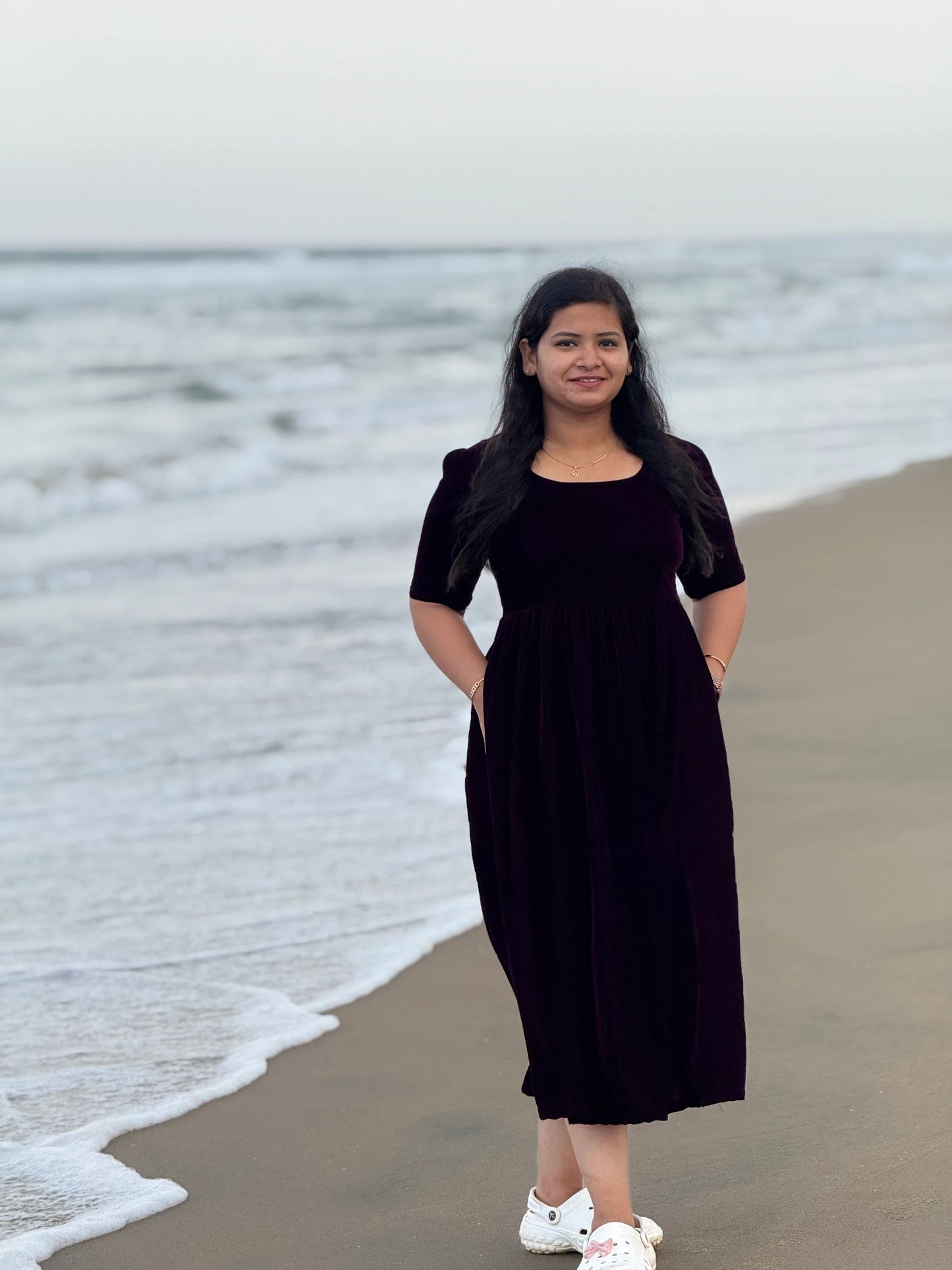 Aarohi wine velvet maxi