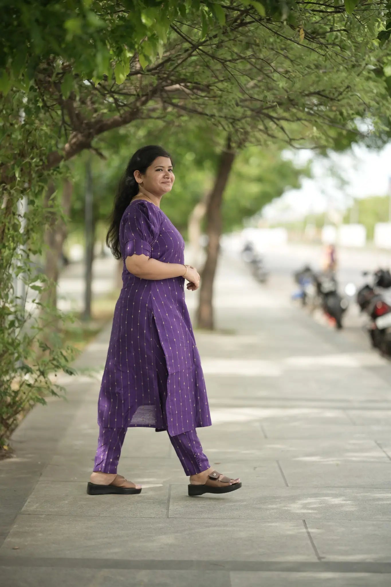 Varnam purple co-ord set