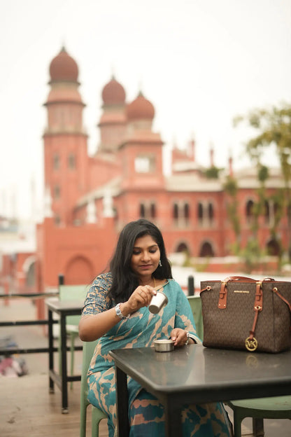 Aruvi Blue LinenJute Cotton