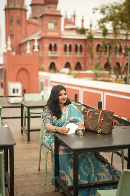 Aruvi Blue LinenJute Cotton