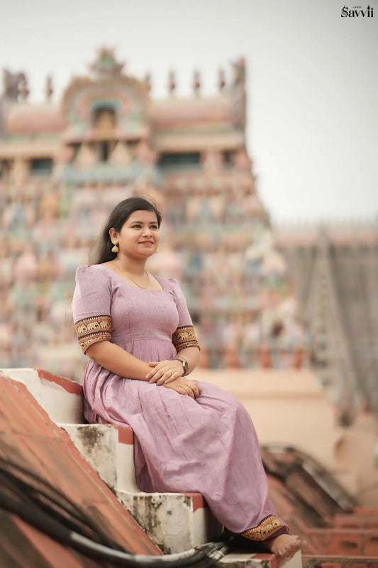 Malarvizhi Mauve Dusty rose Anarkali